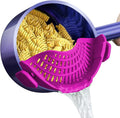AUOON Clip On Strainer Silicone for Pots, Standard 8.86 x 3.55in, Purple | Food-grade BPA-free, Fits Pots Pans Bowls, Dishwasher Safe, for Pasta Noodles Vegetable Fruits, Space-saving Kitchen Gadget