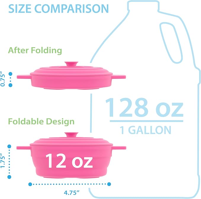 Bakerpan Silicone Microwave Egg Cooker - Set of 4 Collapsible Mini Microwave Bowls with Lid, 4.75"x1.75", 1.5 Cup - Egg Poacher, BPA-Free, Dishwasher Safe