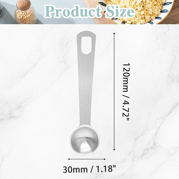 1/3 Tbsp Stainless Steel Measuring Spoons | 1 Tsp | 5 Ml | 5 Cc, Metal Single Measuring Spoon, For Measuring Coffee Powder, Grains and Loose Tea