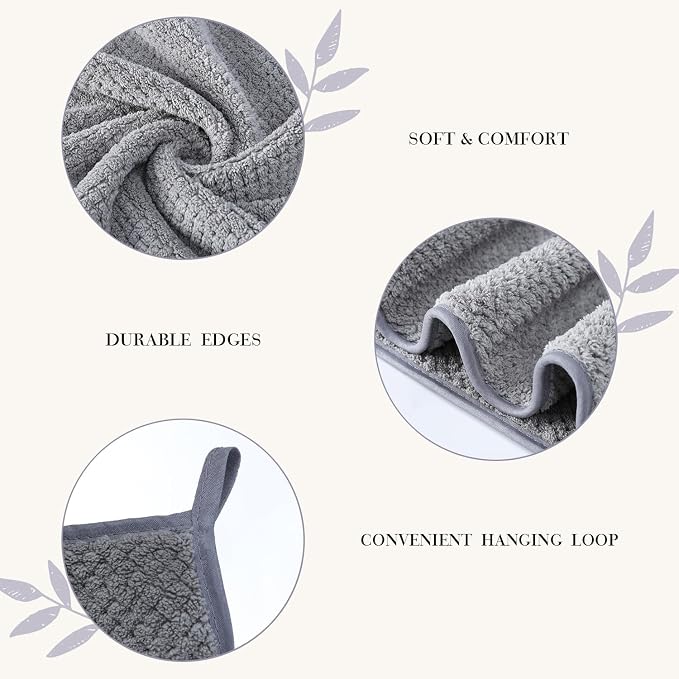 Soft Bath Towel Set of 4, Extra Large Microfiber Towels 35x70 in, Bath Towel Hand Towel Hair Towel Washcloths Set, Quick Dry, Highly Absorbent, for Bathroom Shower Pool Hotel Beach (White, 4 Piece)