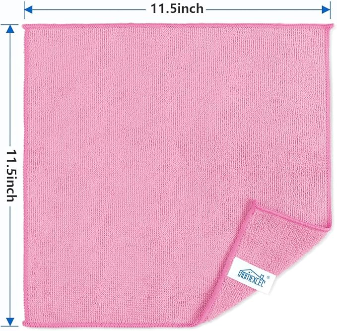 HOMEXCEL 50PK Microfiber Cleaning Cloth, Cleaning Rag for Home, 11.5x11.5in (Pack of 2)