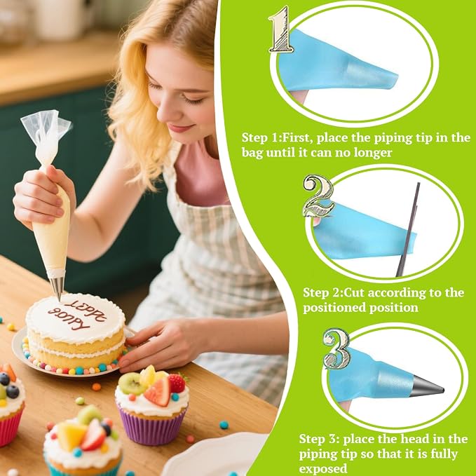 Suuker Round Piping Tips Set, 6-Piece Cake Decorating Tips | 6 Small Round Icing Tips for Lettering, Dots, Borders and Detailed Cake, Cupcake and Cookie Decorating