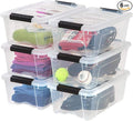 IRIS USA 6-Pack 13 Quart Storage Bins with Lids, Clear | Transparent design makes contents easy to find. Ideal for shoes, photos, documents, and small essentials. Nestable design