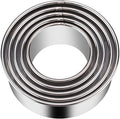 5 Pieces Biscuit Cookie Cutters Set,Stainless Steel Circle Round Cookie Biscuit Cutters in Graduated Sizes Shape Molds for Pastries Doughs Doughnuts