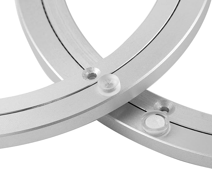 QDiShi 10 Inch Lazy Susan, Heavy Duty Swivel Turntable Aluminum Bearing Metal Rotating Turntable Bearings Swivel Plate Hardware for Dining-Table and Workbench (10 inch)
