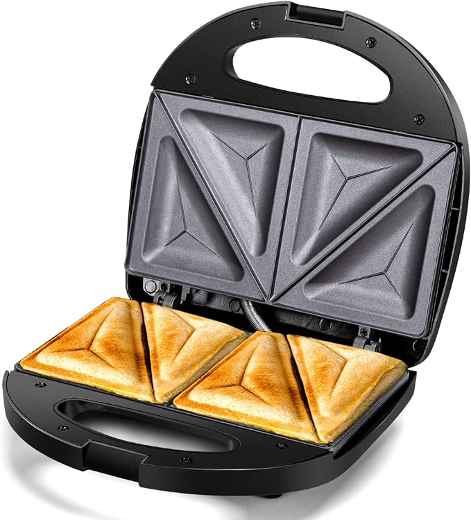 Aigostar 2 in 1 Sandwich Maker Panini Press Grill with Nonstick Plates | Double-Sided Heating Electric Sandwich Press Grill, Breakfast Sandwich Toaster Grilled Cheese Maker with Easy Cut Edges