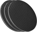 Silicone Non-Slip, Heat Resistant & Water-Trapping Trivet Mats for Water Glasses & Teacup & Coffee Cup & Dishes & Cookware, Multipurpose Kitchen Table Coaster, 3.5-Inch, 3 Pcs, Black