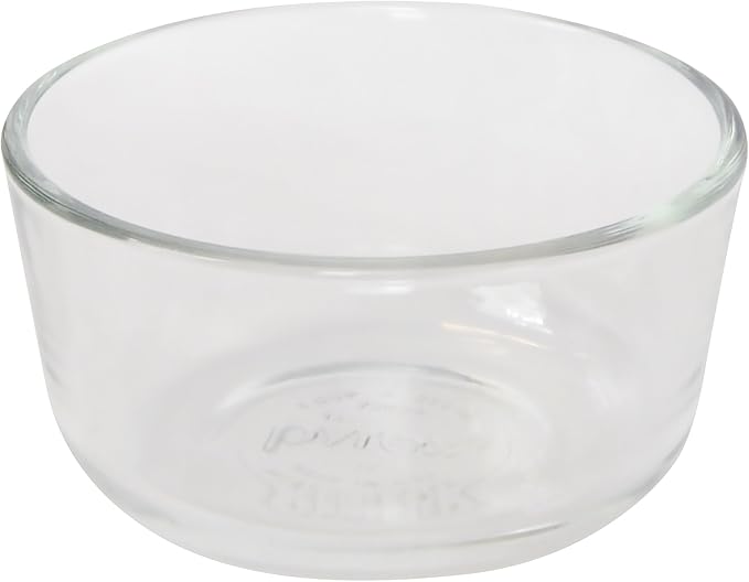Pyrex 7202 1-Cup Bowls & 7202-PC Sour Cream Lids (4-Pack) - Made in USA | 7202-PC | Nonporous Surface | BPA-Free Covers | Stain-Resistant | Nestable Profile | Top-Rack Dishwasher-Safe