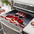 HOMETITUTE Spring Stove Top Cover 28x20 Rose Wine Heat Resistant Glass Protector