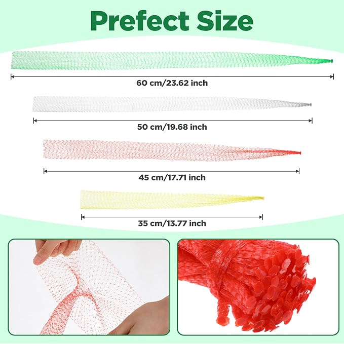 300 Pcs Reusable Mesh Produce Bags, Multiple Sizes Onion Fruits Net Bag Seafood Boil Bag Durable Tear Resistant Mesh Plastic Nylon Net Bags with Closures for Vegetables Crab Clam Crawfish