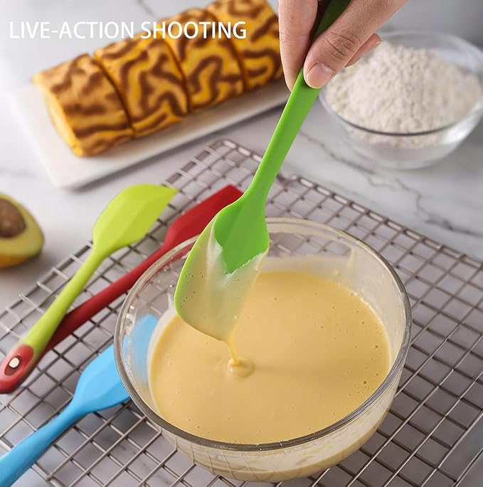 4 PCS,7.8Inch Silicone Spatulas Rubber Spatula Small Spatula Baking Mini Spatula Mixing Tool for Nonstick Cookware (8 colors)