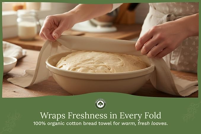 Beige Flour Sack Tea Towels - 100% Organic Cotton, 5 Pack, 27"x27", Highly Absorbent Beige Dish Towels - Versatile Lint-Free Kitchen Towels for Baking - Customizable and Easy to Embroider (5 Pack)