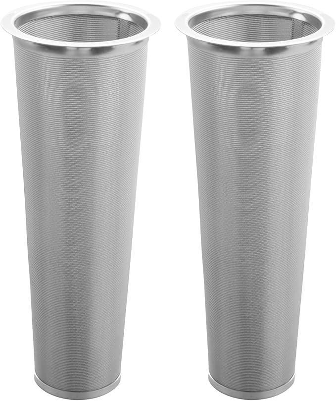 2 Pack 304 Stainless Steel Cold Brew Coffee Filter, Ultra-Fine Mesh Strainer for 1-2 Quart Wide Mouth Mason Jars, Seal Ring Design for Tea Fruit Infused Water