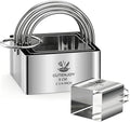4 Pieces Square Cookie Cutters, Stainless Steel Biscuit Cutter with Handle | 2 inch, 2.25 inch, 2.75 inch, 3.15 inch, Comfortable Grip, Professional Baking Dough Cutter Tools for Biscuits, Thick Dough
