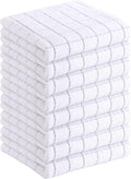 Homaxy 100% Cotton Terry Kitchen Towels, 8 Pack, White | Ultra Soft and Absorbent Dish Towels for Kitchen, Suitable for Drying and Washing Dishes