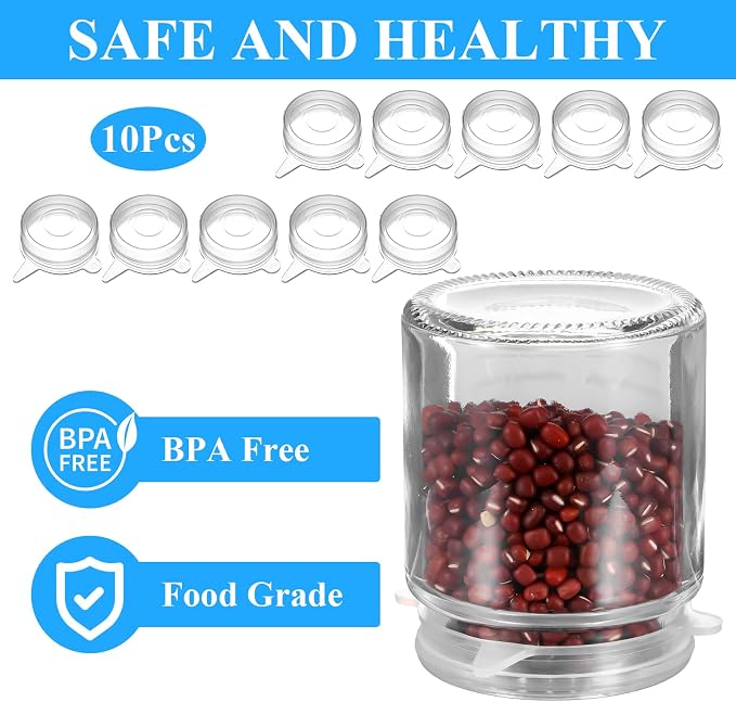 10 Pcs Silicone Stretch Lids, 2 Inch Reusable Jar Lids | for Jars Bottles Small Yogurt Jars Milk Bottles Cans, Leakproof Elastic Caps for Food Storage