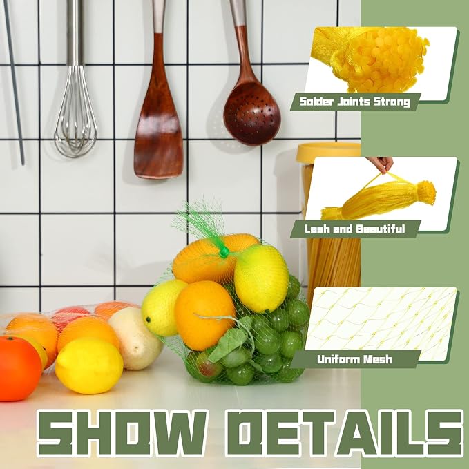 Zhengmy 500 Pcs Reusable Mesh Produce Bags for Vegetables Reusable Vegetable Onion Fruit Grocery Seafood Boiling Bags Plastic Storage Net Bag for Shopping (23 Inch)