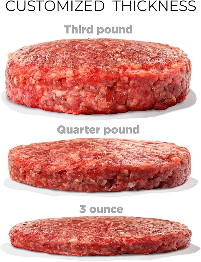 Shop Square Burger Press Patty Maker – Adjustable Thickness (1/4 lb to 3/4 lb) with Ejector – Non-Stick, for Burgers, Crab Cakes & Sausage – Includes Patty Paper