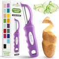 Spring Chef Swivel Vegetable Peeler for Kitchen w/Ergonomic Handle, Orchid | Premium Potato Peeler w/ Ultra Sharp Stainless Steel Blades, Multifunctional Veggie Peeler for Apple, Carrot, Cucumber, Fruit