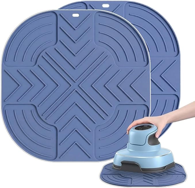 2-Pack Silicone Heat Resistant Mat for Ninja Crispi Glass Air Fryer (FN101GY FN101SG FN101ST), 10.4" Countertop Protector Trivet & Non-Slip Hot Pad, Essential Ninja Crispi Accessories, Blue