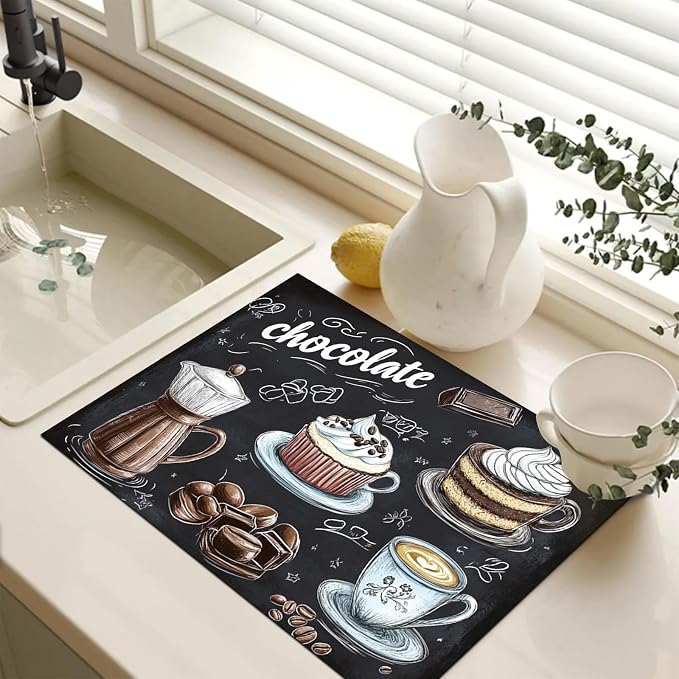 HOMETITUTE Stove Top Cover 28x20 Coffee Chocolate Dessert Heat Resistant Mat