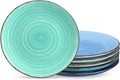 vancasso Bonita 10.5 Inch Ceramic Dinner Plates Set of 6, Cool Colors | Microwave and Oven Safe, Durable Glaze Resists Scratches and Chips, Set of 6 Stackable, Colorful Bonita Design, Salad Plates