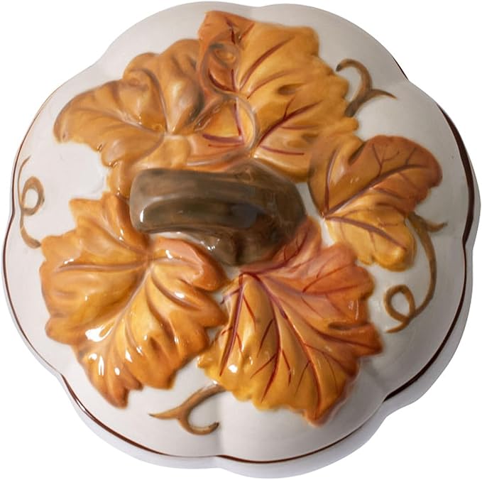 Pfaltzgraff Autumn Berry Covered Pumpkin Bowl, Holds 20 Ounces, Cream