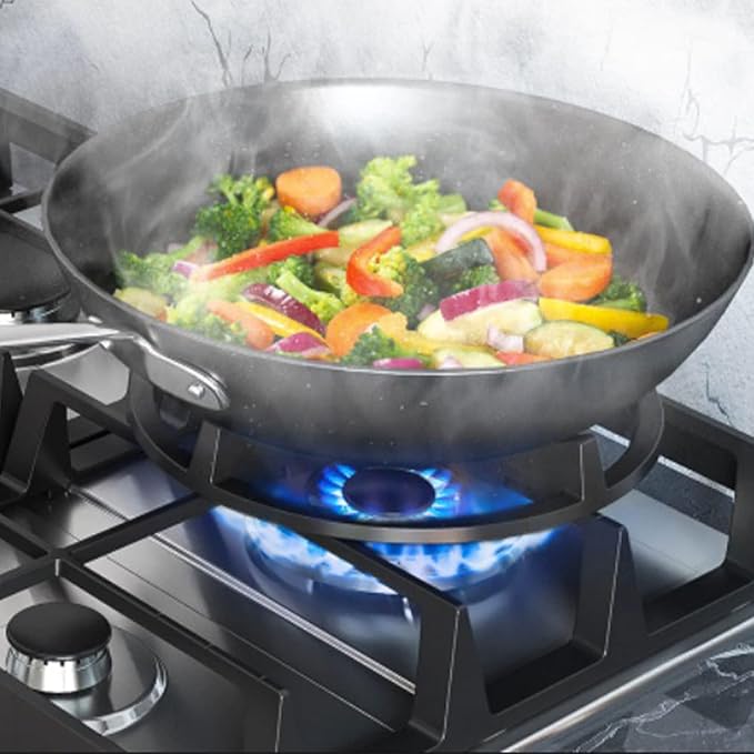Wok Ring, 9 Inch Wok Support Ring Gas Stove Cast Iron Non Slip Gas Stove Top Burner Rings Wok Pan Stand Holder Gas Range Replacement Parts for GE, KitchenAid, Samsung, Whirlpool, Kenmore, Frigidaire