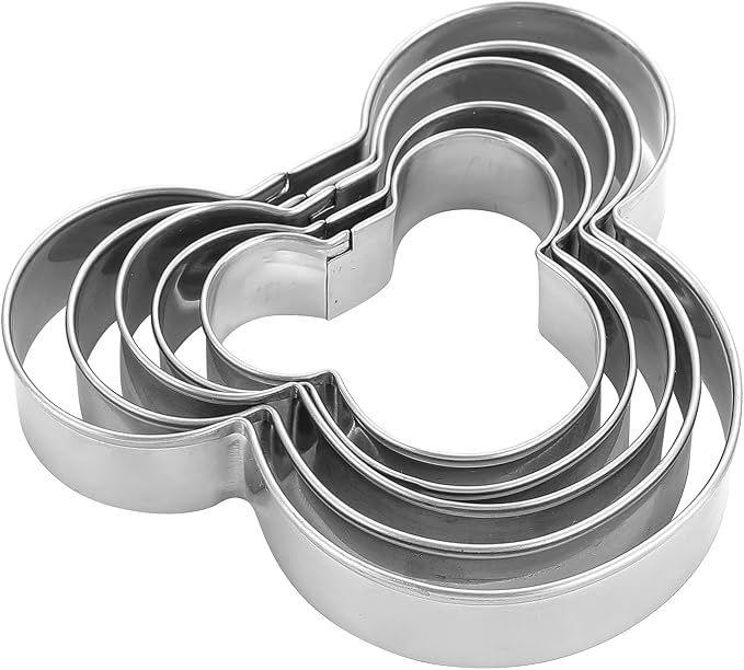 MrCookie Mouse Cookie Cutters Stainless Steel,5-Pack,2.12"-3.86".