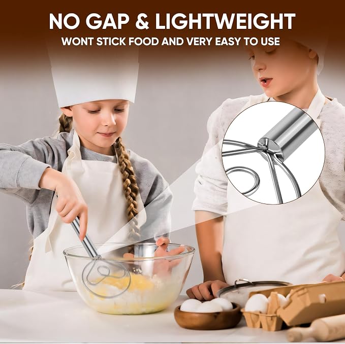 Maxjoy Danish Dough Whisk Stainless Steel for Sourdough Bread | Dutch Dough Hook, Replaces Dough Mixer Spoon & Stick, Food Grade & Rust Resistant, Easy Clean & Dishwasher Safe, Baking Tool
