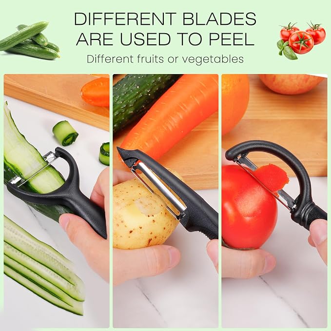 Senbowe Upgrade Potato Peeler for Kitchen, 6PCS Stainless Steel Vegetable Peeler, I and Y Veggie Food Peeler for Apple Fruit Carrot Zucchini Cucumber,Good Grip Makes Peeling Very Easy