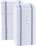 Dish Towels 45 Pack Blue Stripe 100% Cotton Kitchen Towel 15x25 Inch Tea Towels, Dish Cloths for Washing Dishes, Kitchen Rags for Drying Dishes