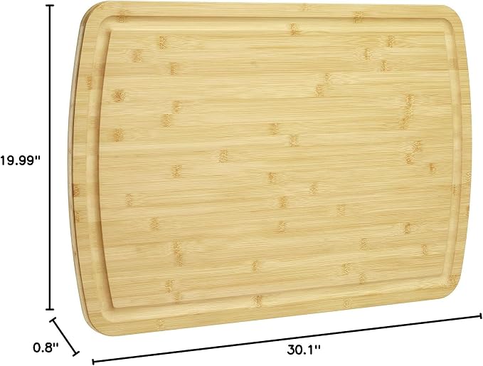 GAOMON Extra Large Bamboo Cutting Board for Kitchen, 30 x 20 Inch Wooden Chopping Board, Stove Top Cover Wood Butcher Block with Juice Groove for Meat Turkey Carving Charcuteries, 0.8" Th