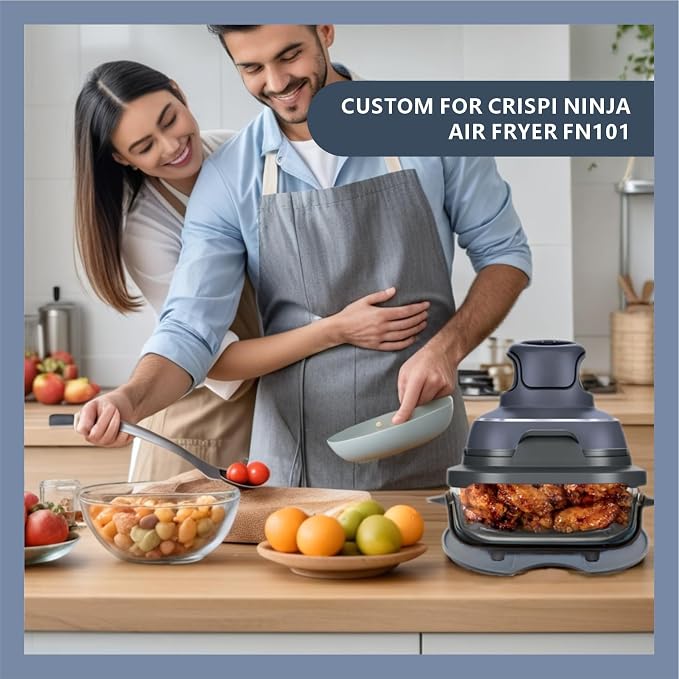 Silicone Heat Resistant mat for Ninja Crispi Air Fryer,Heat-Insulating Accessories Compatible with Ninja crispi FN101 containers,Kitchen Air Fryer Trivet (Cyberspace)