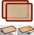 2-Pack Silicone Baking Mat, 16.5"x11.6" Reusable Silicone Baking Sheets for Oven, BPA Free Nonstick Bakeware Mats for Cookies, Macarons, Bread and Pastry