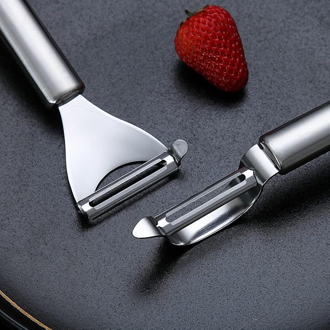 Potato Vegetable And Fruit Peelers For Kitchen,Kyraton Y Shaped And I Shaped Quality Stainless Steel Peelers,Sharp Blade And Ergonomic Non Slip Easy To Grip Handle Set Of 2