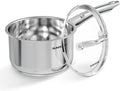 SUNHOUSE 2 QT Stainless Steel Sauce Pan with Lid, Small Pot for Cooking | PFOA-Free Uncoated Milk Pan & Butter Warmer, Mini Saucepan with Impact Bonding Base for Induction, Gas, Electric