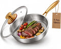 Titanium Pans for Cooking | 10" Pure Titanium Hammered Pro frying au gratin pan with Lid | Non-Toxic Skillet | PFAS/PFOA/PTFE Free Cookware | Dishwasher&Oven Safe