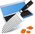 Dragon Creek Crinkle Cutter Knife - Wavy Chopper Potatoes | Crinkle Wave Fry Cutter for Vegetable Fruits Fun Carrot Chip Slicer Thanksgiving Gift Idea Stainless Steel