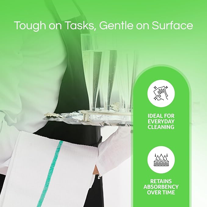 Towels N More 24-Pk 16x19 30 Oz. Absorbent Cotton Kitchen Bar Mop Towels | Reusable Kitchen Cleaning Towels for Chef, Cook, Home, Restaurant & Bar. Highly Absorbent, Multi-Purpose Cotton Towels