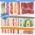 Lerine 24 Pack Reusable Freezer Bags Dishwasher Safe, Food Storage Bags | BPA-Free, Food-Grade Material, Leakproof, Extra Thick, Double-Seal, for Marinating Meats, Lunch, Sandwich, Snack, Travel