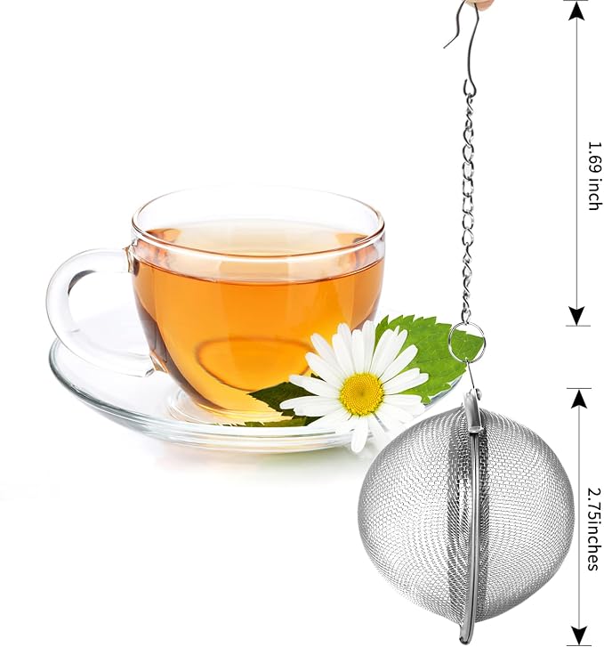 Fu Store 2pcs Stainless Steel Mesh Tea Ball 2.7 inches Tea Strainers | Teas Infuser Strainer Filters for Teas