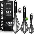 Whisks For Cooking Up To 500°F Silicone Whisk tool Non-Scratch | 500 °F Heat Resistant,Heavy Duty,Non-Scratch Balloon Kitchen Wisking Wisk tool Set, for Blending, Dishwasher Safe