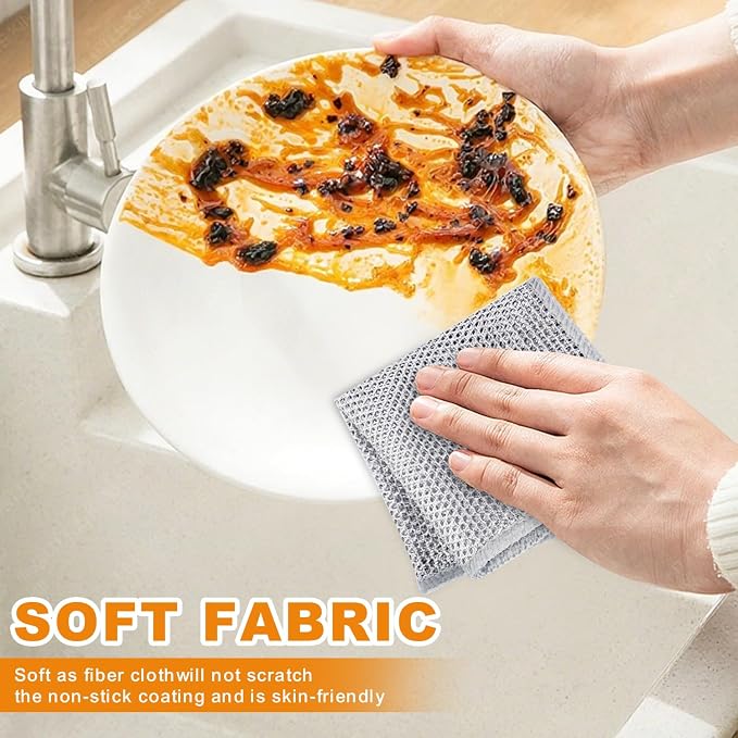 20 Pcs New Upgrade 3-Layer Metal Dish Cloth, 7.87x7.87 Inch Cleaning Cloth | No Scratches Wire, Reusable Multipurpose Wire Dishwashing Rag for Kitchen Cleaning Cloths,Sinks,Dishes,Stove Top, Dimensions