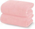 TENSTARS Silk Hemming Bath Towels for Bathroom Clearance - 27 x 55 inches - Light Thin Quick Drying - Soft Microfiber Absorbent Towel for Bath Fitness, Sports, Yoga, Travel, Gym - 2 Pack, Pink