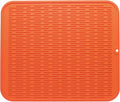 MicoYang Silicone Dish Drying Mat for Multiple Usage,Easy clean,Eco-friendly,Heat-resistant Silicone Mat for Kitchen Counter or Sink,Refrigerator or Drawer Liner Orange 2XL 24 inches x 18 inches