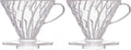 Hario V60 Plastic Coffee Dripper, 02, Clear (Pack of 2)