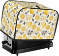 2 Slice Toaster Cover Lemon Watercolor Fruit Dust Proof Washable Kitchen Appliance Cover with Pocket, Oxford Fabric Countertop Toaster Protector for Standard Toasters Small Appliances