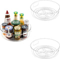 Guzon 3 Pack Lazy Susan Turntable, 11.5" Rotating Organizer with Handles | Pantry Organizers and Storage, Clear BPA-Free Spice Rack for Cabinet, Kitchen, Refrigerator, Table Top, Pantry, Countertop