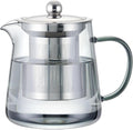 PARACITY Clear Teapot, Glass Kettle with Infuser, Tea Maker, 18.6 oz, Black | 550 ml borosilicate stovetop tea brewer with removable 18/8 steel strainer for loose leaf, blooming tea, fruit tea or bags